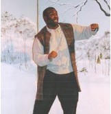 Lewis and Clark actor with a snowy background