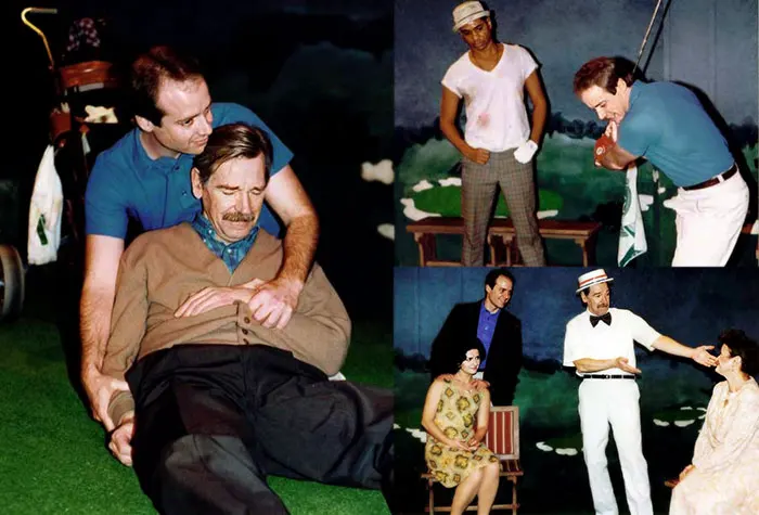 Collage of photos from Play It As It Lies production